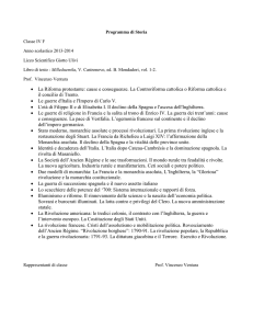 Programma di Storia Classe IV F Anno scolastico 2013