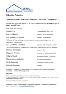 Economia Etica e crisi del Risparmio Sociale e Cooperativo