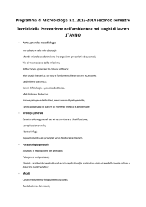 Programma di Microbiologia - Tecniche della prevenzione nell
