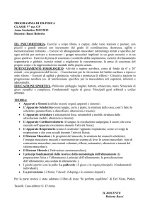PROGRAMMA DI ED.FISICA CLASSE V° sez. CP Anno Scolastico