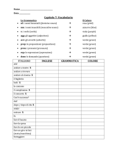 Capitolo 7: Vocabolario