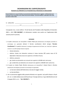 DICHIARAZIONI DEL CLIENTE/DELEGATO