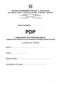 PDP: Piano Didattico Personalizzato per BES - Liceo Manzoni