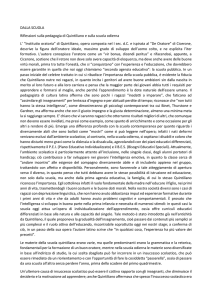 DALLA SCUOLA Riflessioni sulla pedagogia di Quintiliano e sulla