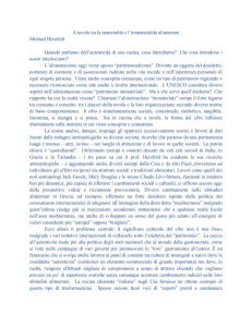 A tavola tra la materialità e l`immaterialità alimentare Michael