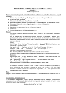 Lavoro estivo di matematica e fisica Classe 2I
