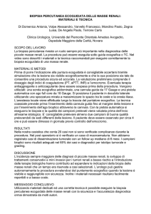 BIOPSIA PERCUTANEA ECOGUIDATA DELLE MASSE RENALI