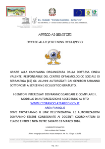 Avviso Screening Oculistico