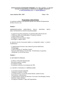 Programma svolto di Storia - Liceo Artistico “Nervi Severini”