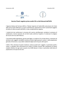 AIFA e ISS negative le prime analisi vaccino FLUAD