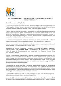 farmaci branded e farmaci equivalenti: riflessione dopo