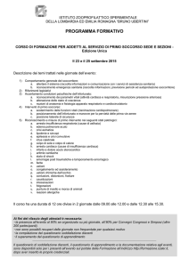 CORSO DI FORMAZIONE PER ADDETTI AL SERVIZIO DI PRIMO
