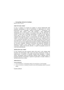 Antropologia culturale ed etnologia - Università Cattolica del Sacro