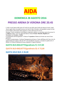 aida domenica 28 agosto 2016 presso arena di verona ore 20.45