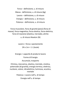 Forza – definizione, u. di misura Massa