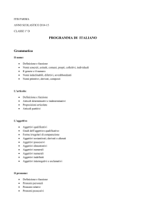PROGRAMMA DI ITALIANO Grammatica