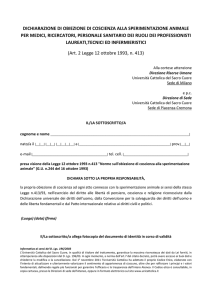 dichiarazione di obiezione di coscienza alla sperimentazione
