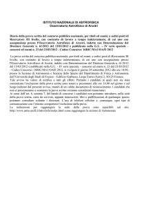 Diario della prova scritta del concorso pubblico nazionale a