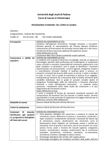 05 SCIENZE MOVIMENTO - Corso di Laurea in Fisioterapia