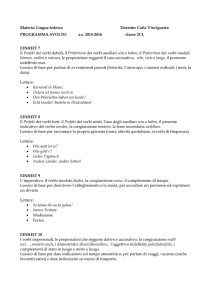 Materia: Lingua tedesca Docente: Catia Vinciguerra PROGRAMMA