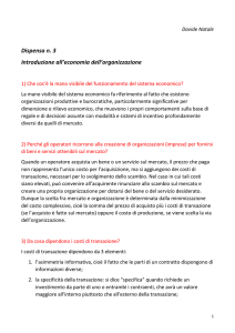 Davide Natale Dispensa n. 3 Introduzione all`economia dell