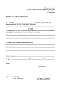 Richiesta collaborazione soggetti esterni musicale