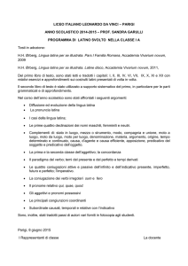 LICEO ITALIANO LEONARDO DA VINCI – PARIGI ANNO