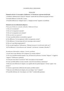 Filosofia della religione (2016/2017)