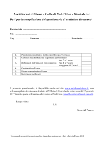 Questionario di statistica diocesano 2016