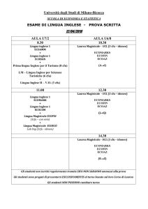 FACOLTA* DI ECONOMIA LINGUA INGLESE - e-Learning