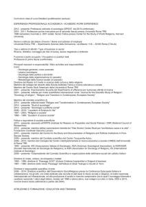 Curriculum vitae di Luca Diotallevi (pubblicazioni escluse)