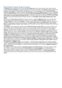 Dall`attentato di Sarajevo alla guerra europea