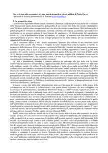 Una crisi non solo economica: per una nuova prospettiva etica e