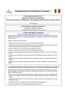Supplemento al Certificato Europass
