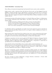 ALICE MUZZIOLI – Curriculum Vitae Nata a Roma, sin da piccola