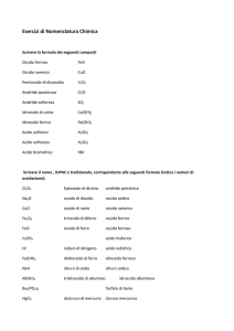 Correzione Esercitazione nomenclatura e mole