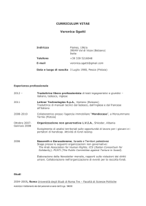 CURRICULUM VITAE Veronica Sgatti Indirizzo Flaines, 196/a