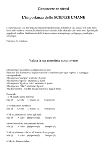 Conoscere se stessi L`importanza delle SCIENZE UMANE