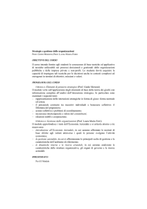 Strategie e gestione delle organizzazioni