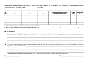 Modello relazione trasporto alimenti