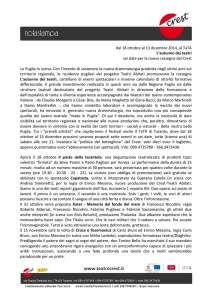 dal 18 ottobre al 13 dicembre 2014, al TaTÀ L`autunno dei teatri sei