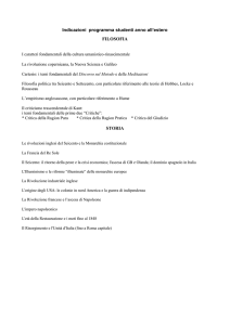 Indicazioni programma studenti anno all`estero FILOSOFIA I caratteri
