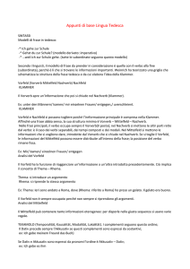 Appunti di base Lingua Tedesca SINTASSI Modelli di frase in