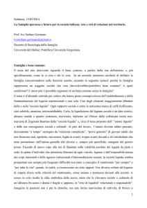 La famiglia speranza e futuro per la società italiana