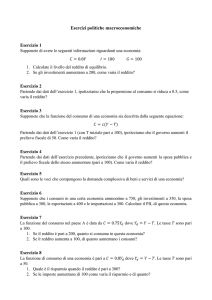 Esercizi politiche macroeconomiche