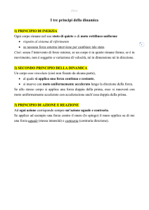 I tre principi della dinamica