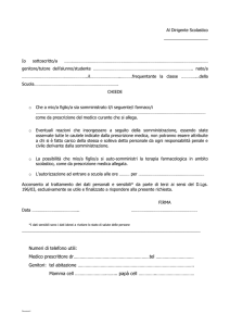 Modulo Richiesta Somministrazione Farmaci a Scuola