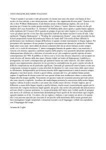 VOCE INGLESE,SGUARDO ITALIANO "Tutto il mondo è un teatro e