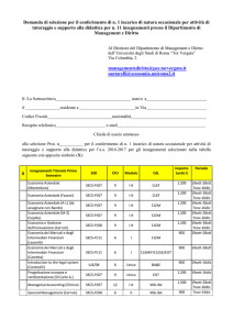 Schema domanda - Facoltà di Economia