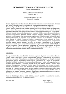 Matematica 1E - Liceo Caccioppoli